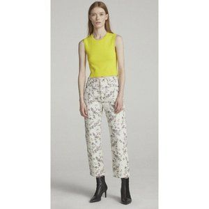 rag & bone Micro Floral Print Cropped Boy Jeans 29